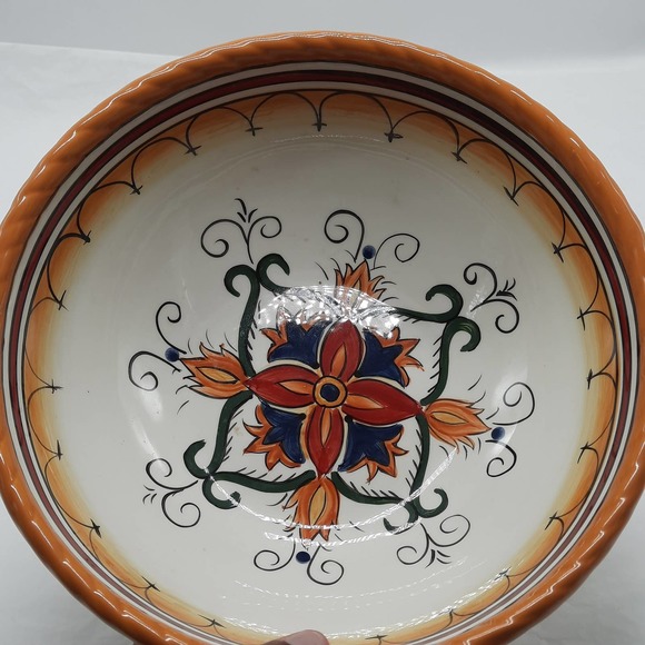 Chris Madden Villa Ancona Serving Bowl Dish Round Kitchen Dinnerware - Picture 4 of 6